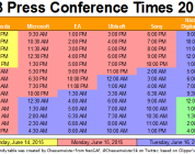 E3: Confira os horários das apresentações nessa imagem