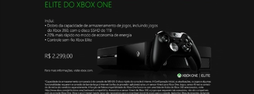 Xbox One com 1 TB e controle Elite vai custar R$ 2.300 no Brasil